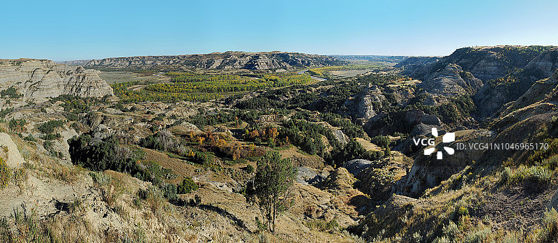 西奥多·罗斯福国家公园北区牛轭湖观景台全景图图片素材