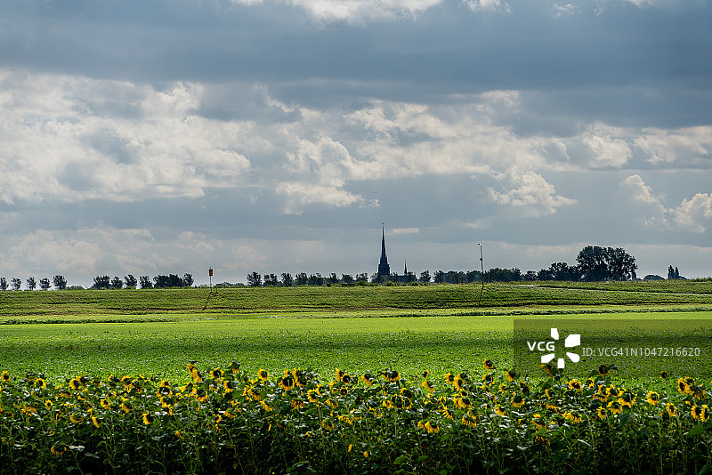 北荷兰韦斯特贝姆斯特城市天际线图片素材