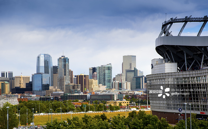 丹佛市中心天际线，科罗拉多州图片素材