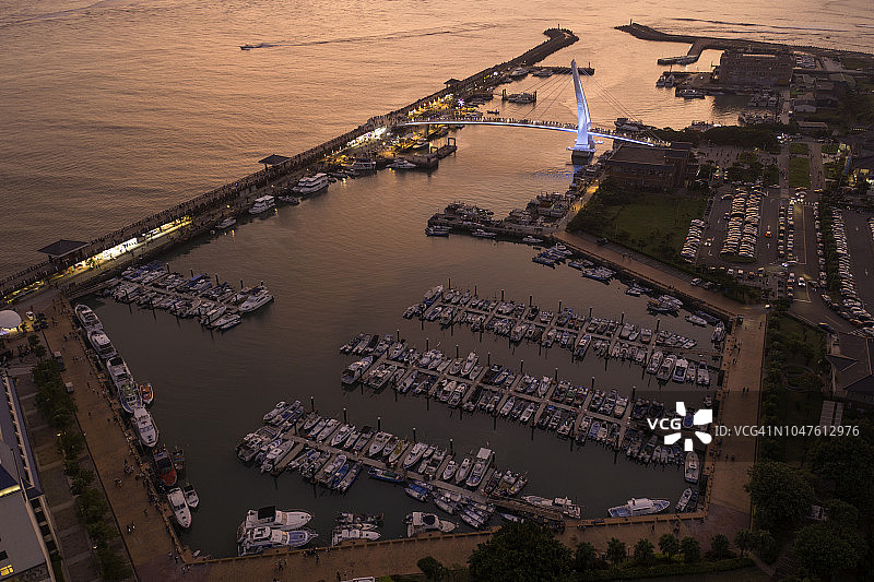 中国台湾淡水日落美景图片素材