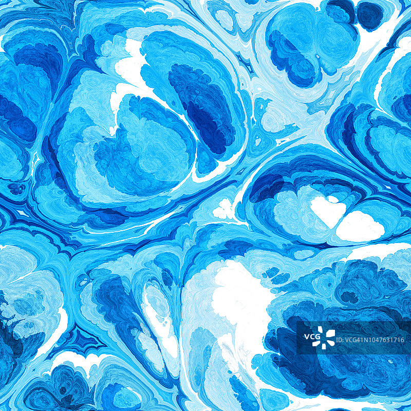 创意蓝色水拓画抽象波浪背景图片素材