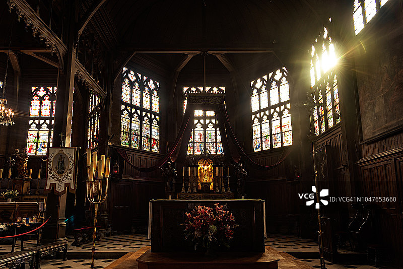 翁弗勒尔圣凯瑟琳遗产教堂的祭坛图片素材