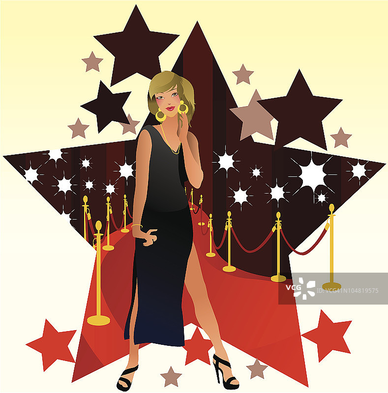 名人在红地毯上行走图片素材