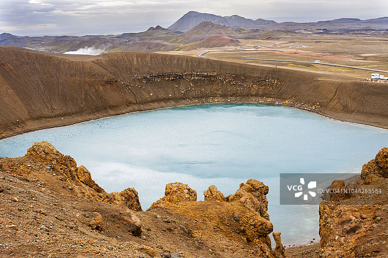 冰岛东北部克拉夫拉火山：冰岛最壮观的活火山之一图片素材