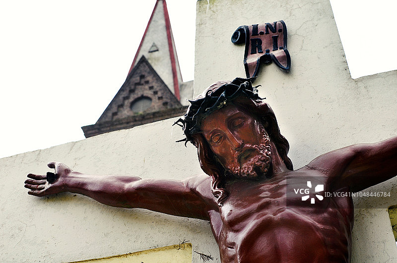 阿根廷圣安妮塔主教座堂的耶稣基督雕像图片素材