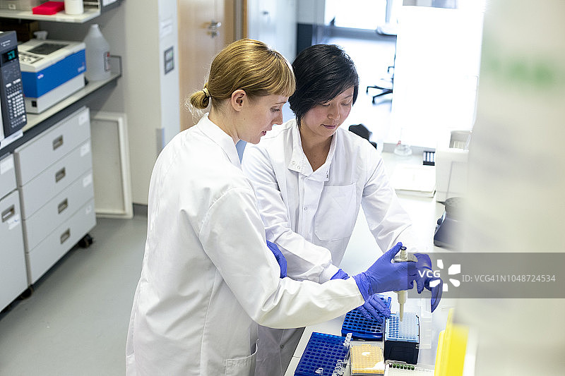 女科学家们进行测试图片素材