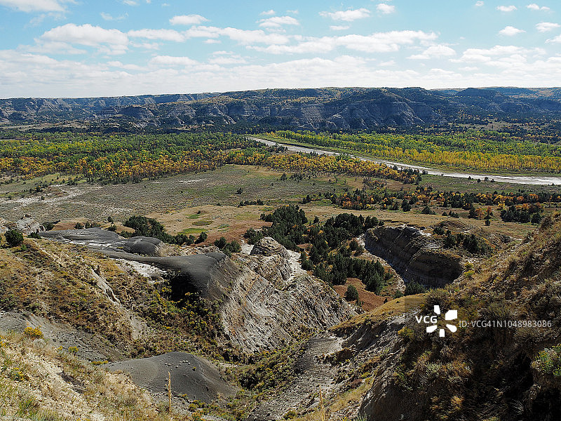 西奥多·罗斯福国家公园，北单元，沿着鹿角小径的景色图片素材