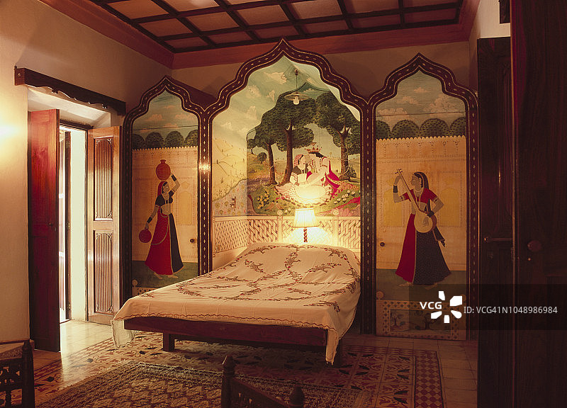 卡萨马诺利塔酒店：卧室墙壁壁画一览图片素材