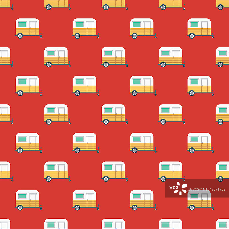 露营拖车运输无缝图案图片素材