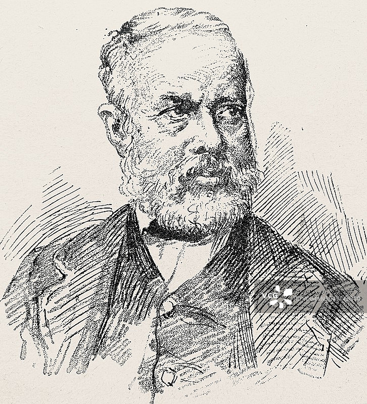 海因里希·布罗克豪斯，德国书商和出版商，1804-1874年图片素材