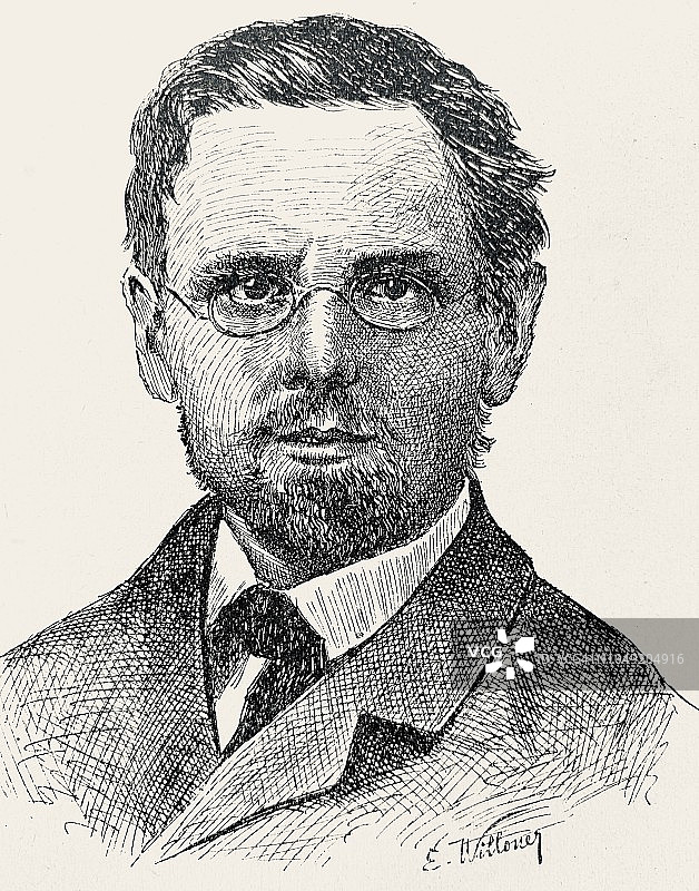 彼得·罗塞格，奥地利作家，1819-192图片素材