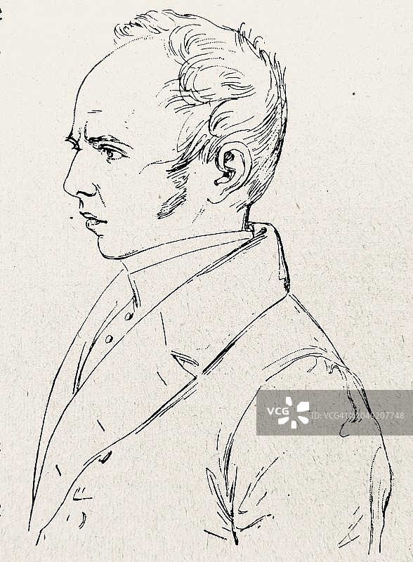克里斯蒂安·迪特里希·格拉贝，德国作家，1801-1836年图片素材