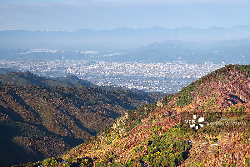 高山村秋山鸟瞰图图片素材