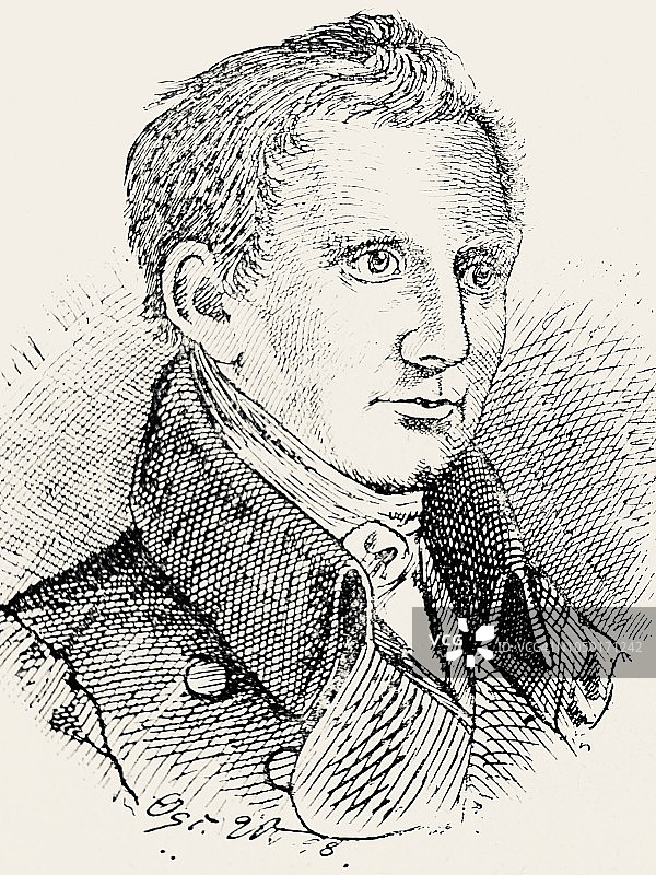 彼得·冯·科尼利乌斯，德国画家，1783-1867年图片素材