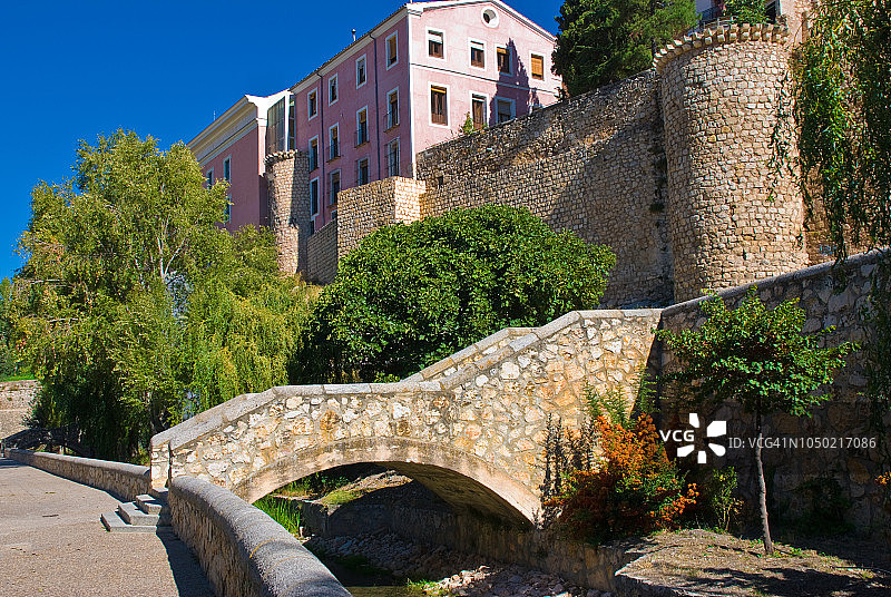 中世纪桥梁和城墙图片素材