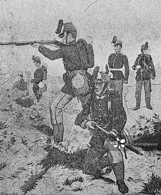 1867年左右的德国士兵，汉诺威图片素材
