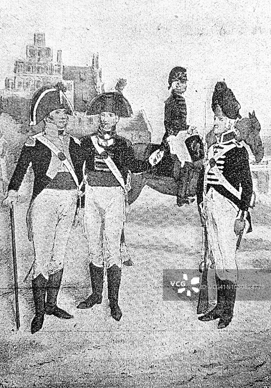 1802年左右的德国士兵，汉诺威图片素材