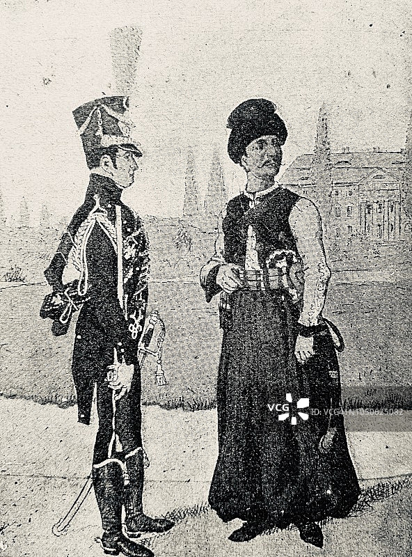 1806年左右的法国士兵，皇帝卫队图片素材