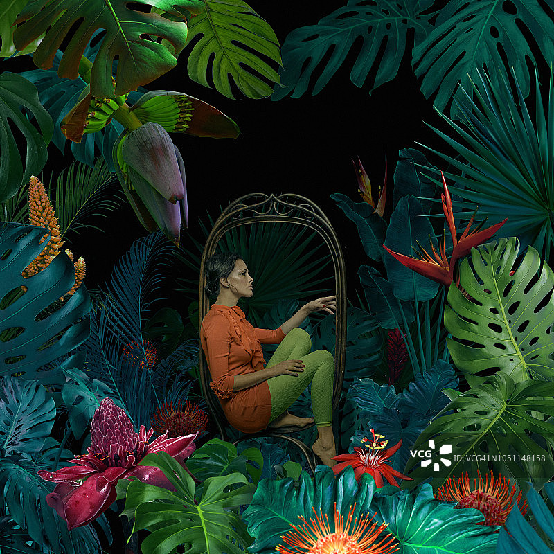 超现实丛林人像图片素材