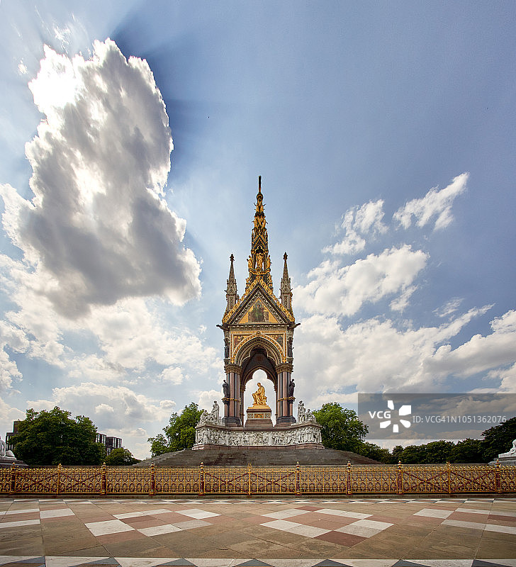 伦敦肯辛顿花园的阿尔伯特纪念碑图片素材