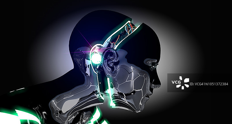 赛博格的侧面照图片素材