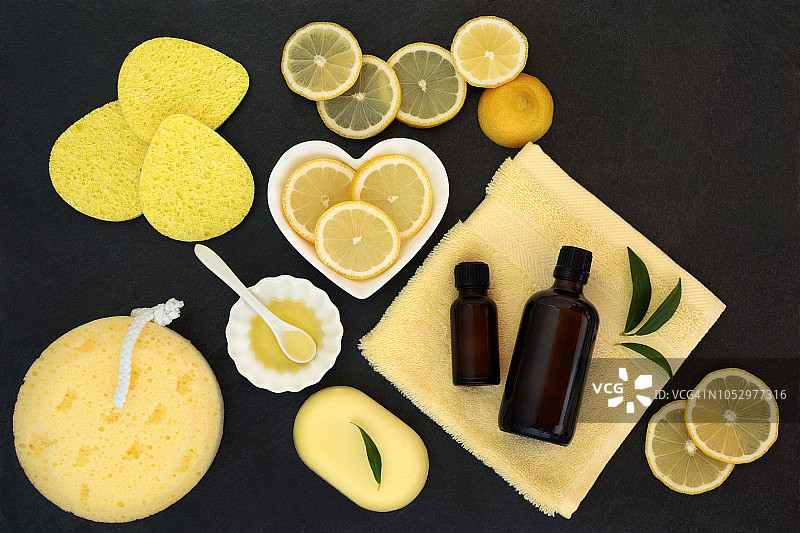 柠檬水疗美容护理图片素材