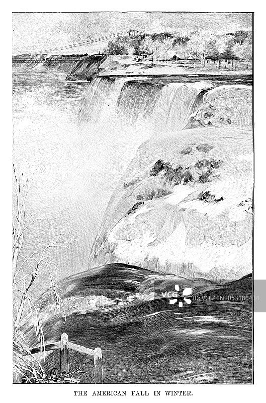 冬季的美国瀑布图片素材