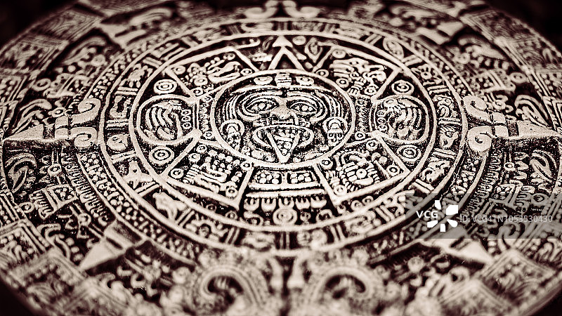 古代阿兹特克历法硬币图片素材