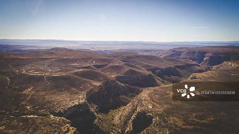 南非北开普敦 Nieuwoudtville 瀑布外的航拍景色图片素材