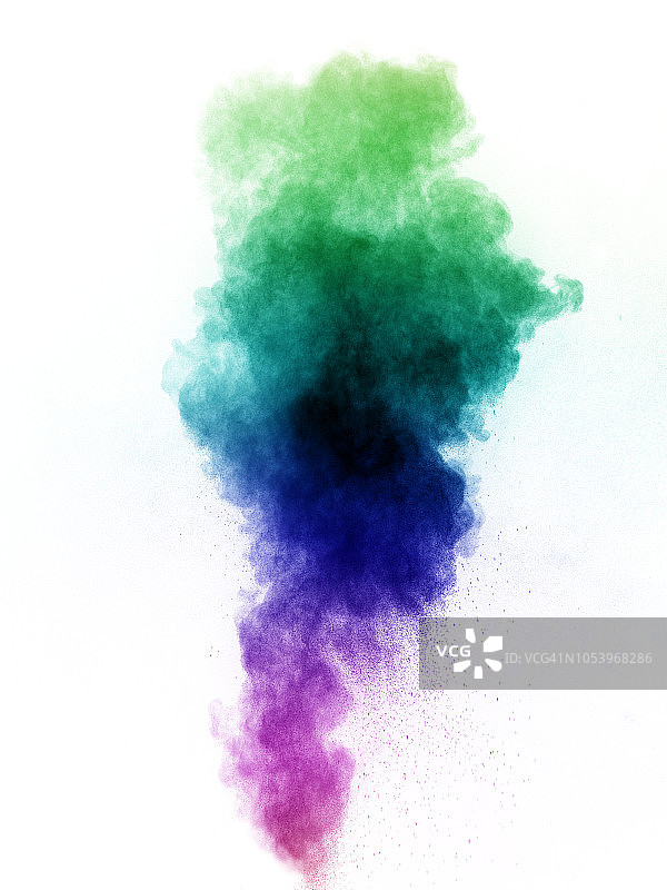 绿色、粉色和蓝色粉末爆炸的纹理背景图片素材