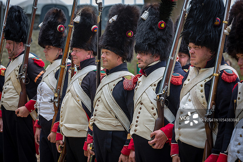 2018年滑铁卢历史重演中的拿破仑时代重演者图片素材