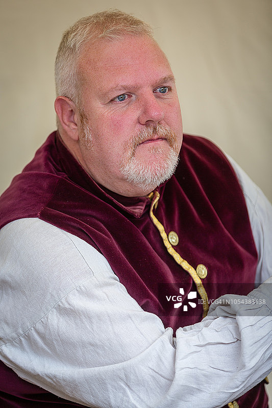 在滑铁卢的法国平民角色扮演者图片素材