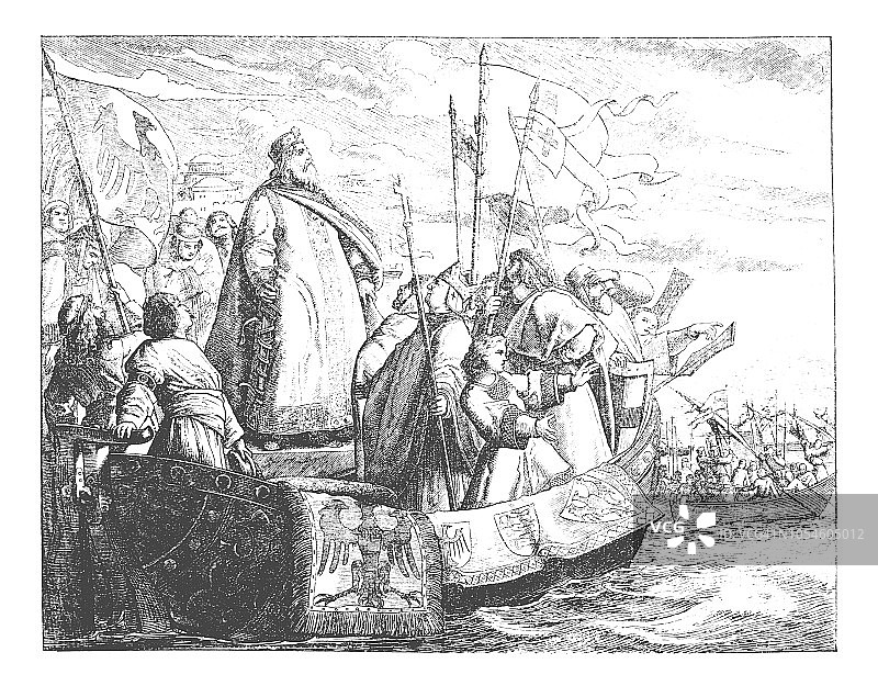 弗雷德里克·巴巴罗萨渡博斯普鲁斯海峡图片素材