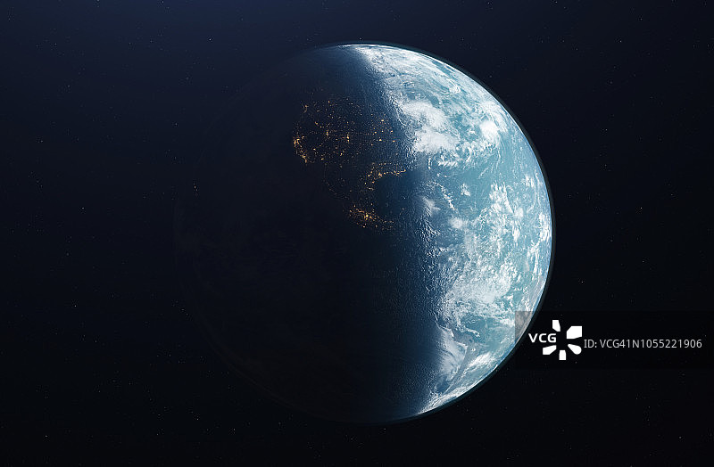 太空视角下的地球图片素材