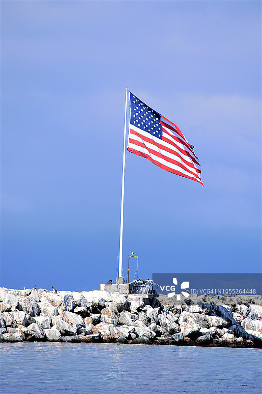飘扬的美国国旗图片素材