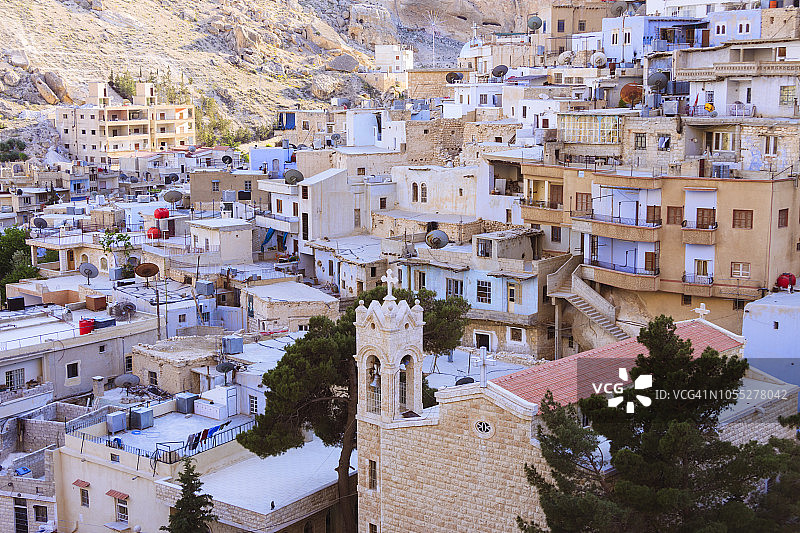 阿拉马语基督教村庄马卢拉图片素材