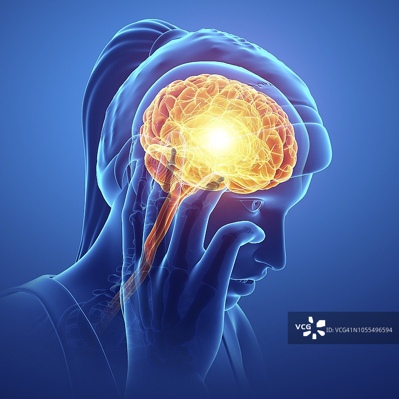 女人头痛插画图片素材