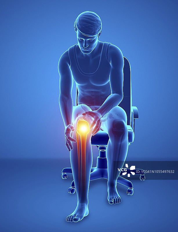 膝盖痛的人，插图图片素材