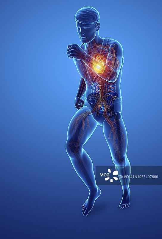 胸痛的男子插图图片素材