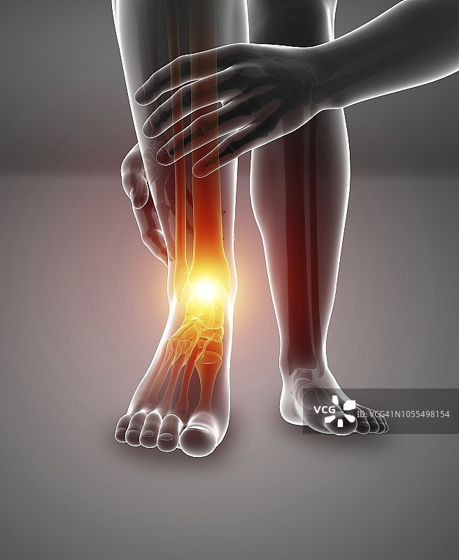 脚痛的男人插画图片素材