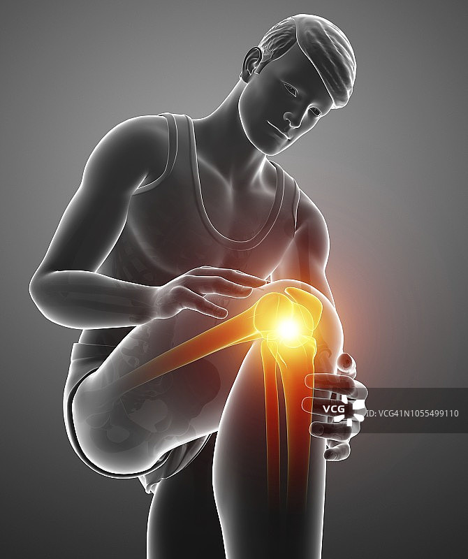 膝盖痛的人，插图图片素材