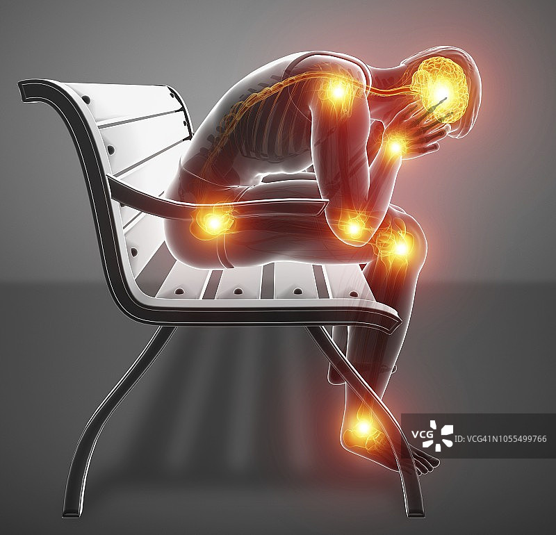 关节疼痛的男人插图图片素材