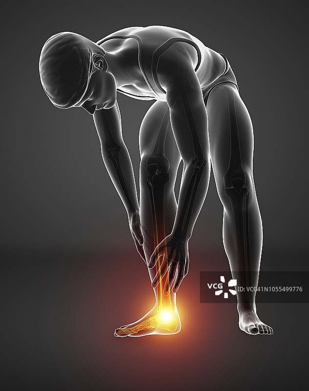 脚痛的男人插画图片素材