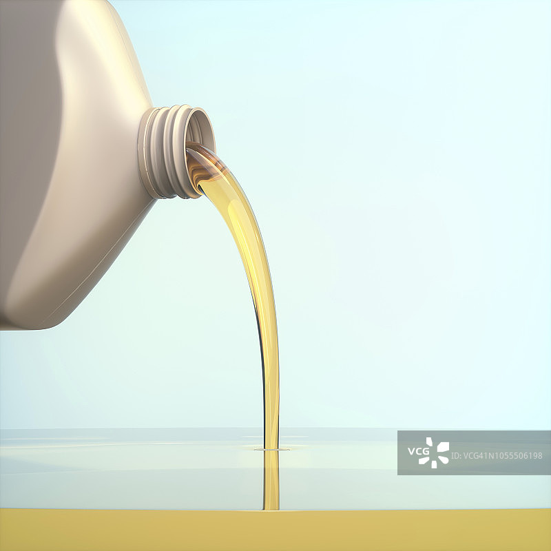 瓶装发动机油倾倒示意图图片素材