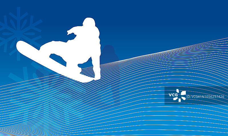 滑雪板运动插画图片素材