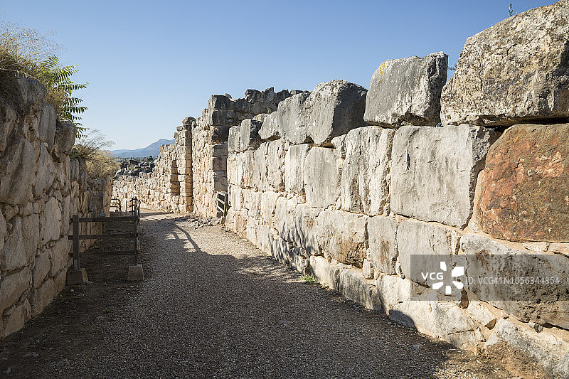 希腊伯罗奔尼撒半岛提林斯的独眼巨人石砌遗址图片素材