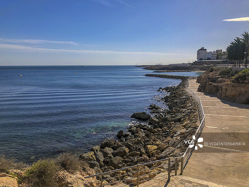 地中海沿岸的步行道图片素材