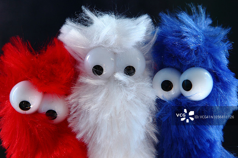 荷兰国旗色毛绒玩具特写图片素材