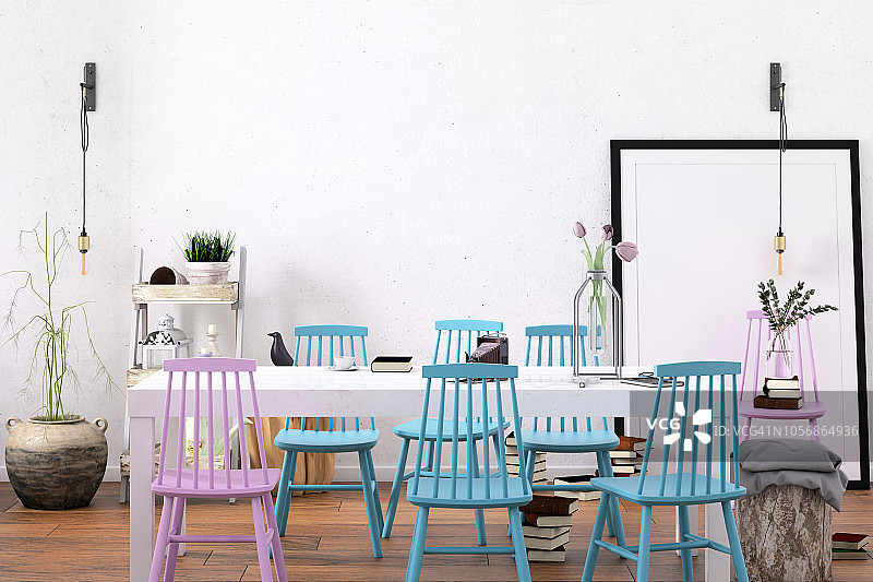 北欧风格办公室与团队桌图片素材