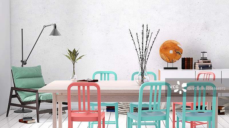 北欧风格办公室与团队桌图片素材